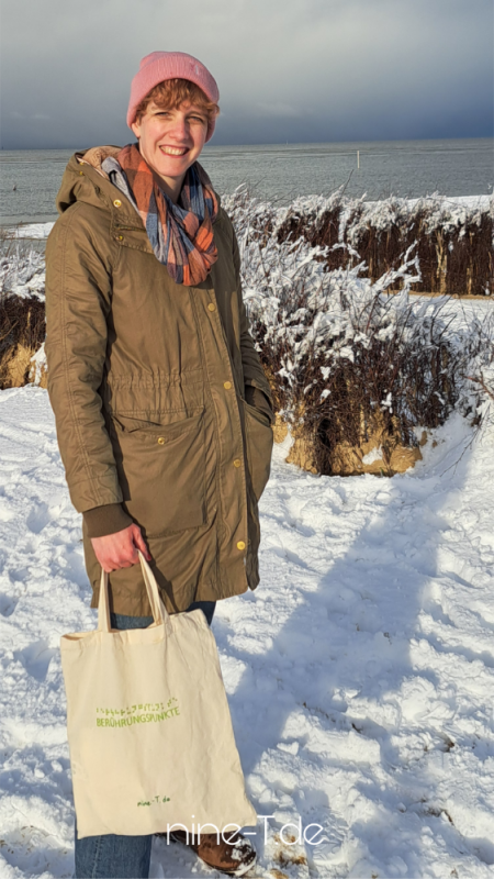 Braille-Beutel am Strand im Schnee